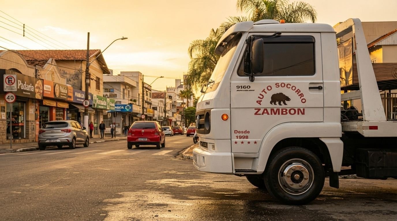 Caminhão guincho da Auto Socorro Zambon em Curitiba