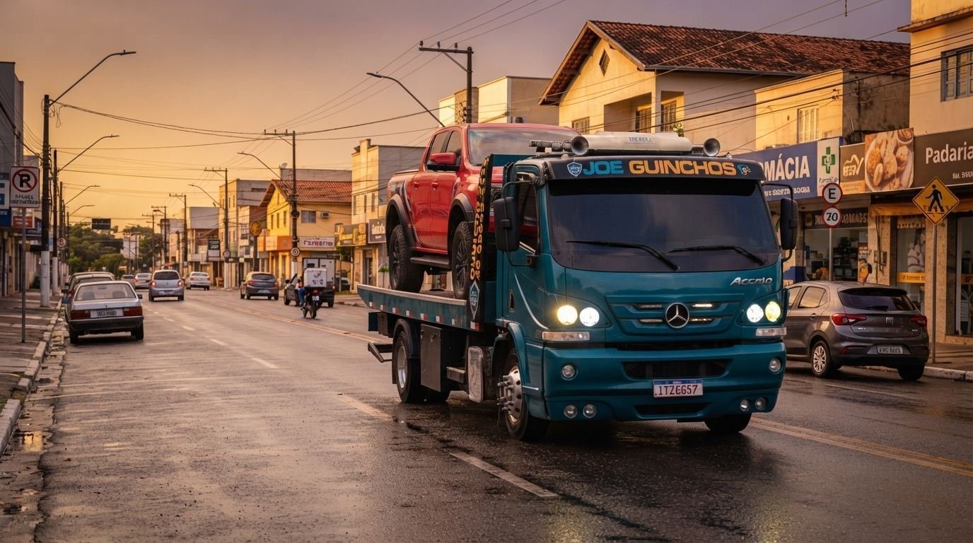 Caminhão guincho da J.D.E Guinchos em Florianópolis