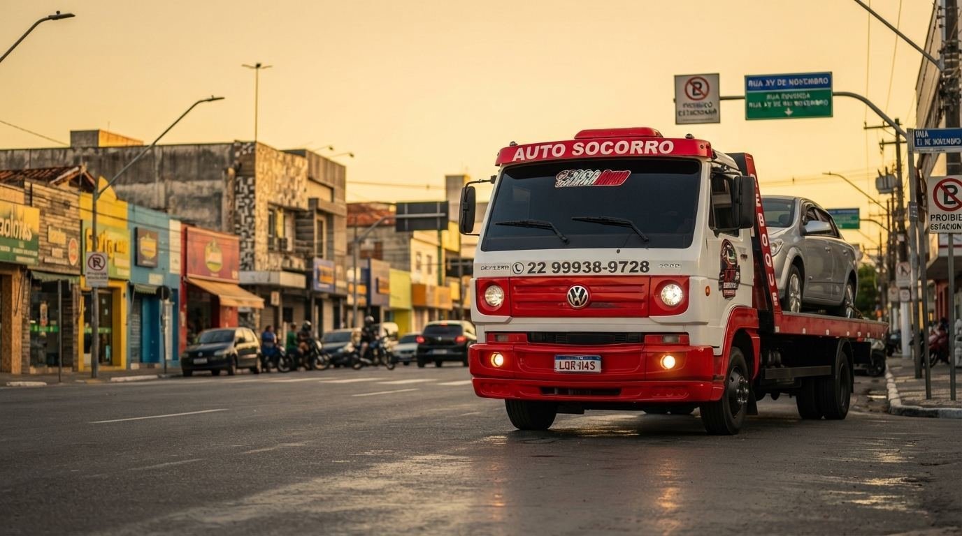 Caminhão guincho da LF Reboque 24h em Macaé